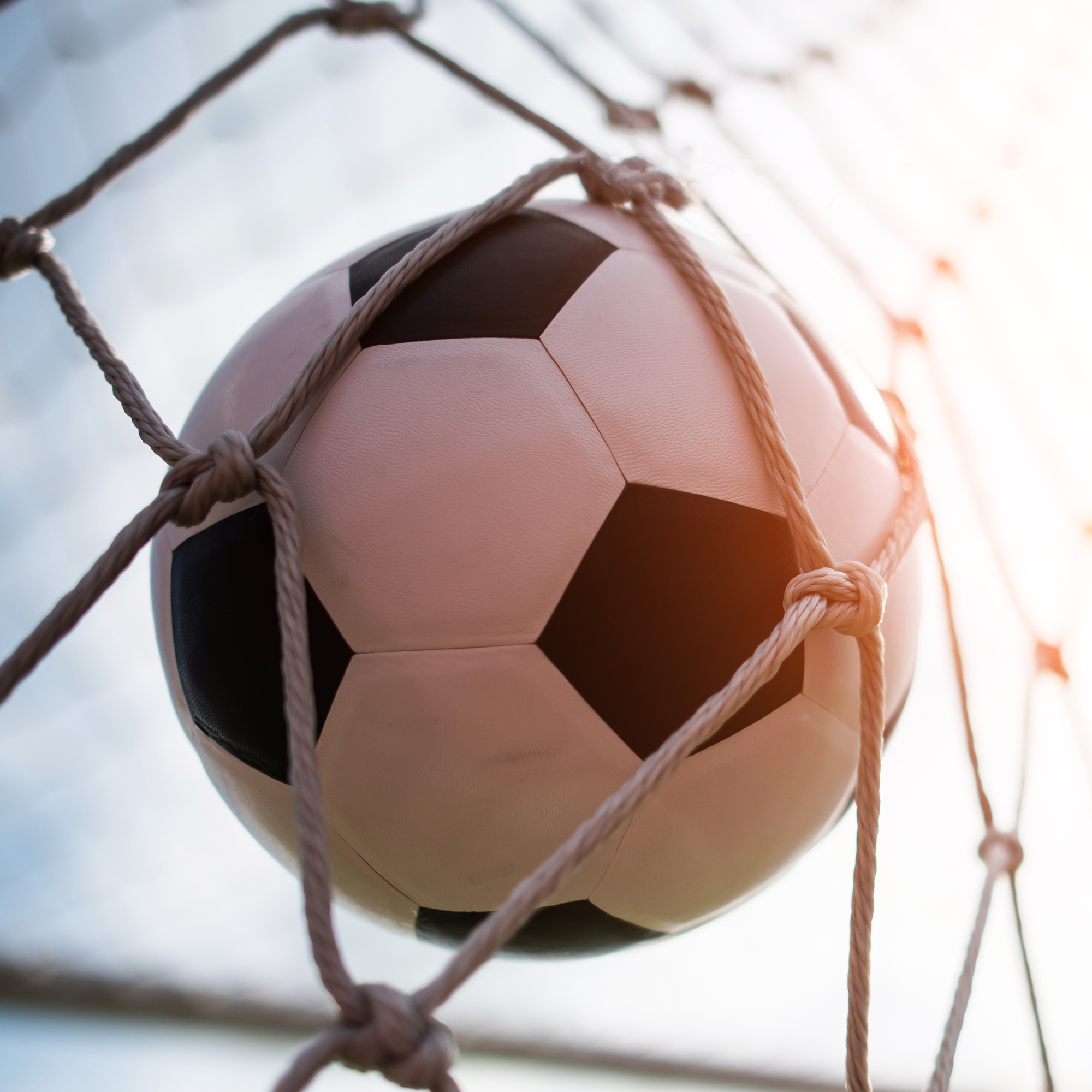 Soccer into goal success concept